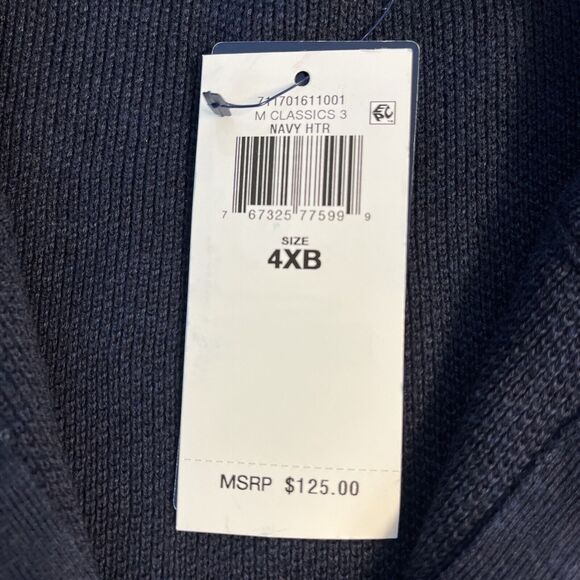 NWT Polo Ralph Lauren 1/4 Zip Pullover Sweater Big & Tall Navy Men’s 4XB $125 - Picture 4 of 6